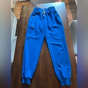 Figs High Waisted Zamora Joggers Scrub Pants in Royal Blue size Small